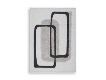 Davismour 5' x 7' Area Rug in Ivory/Taupe/Charcoal