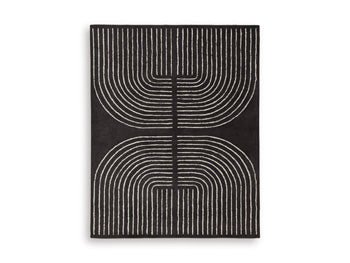 Eldonmore 7'8" x 10' Area Rug in Black/Ivory