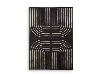 Eldonmore 5' x 7' Area Rug in Black/Ivory