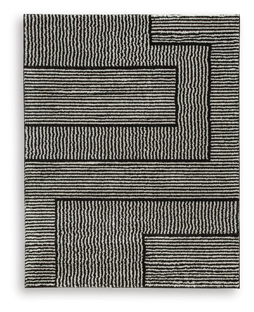 Kurtmen 7'10" x 9'10" Area Rug in Black/Ivory, alternate view 2