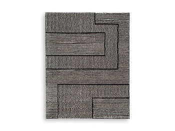 Kurtmen 7'10" x 9'10" Area Rug in Black/Ivory