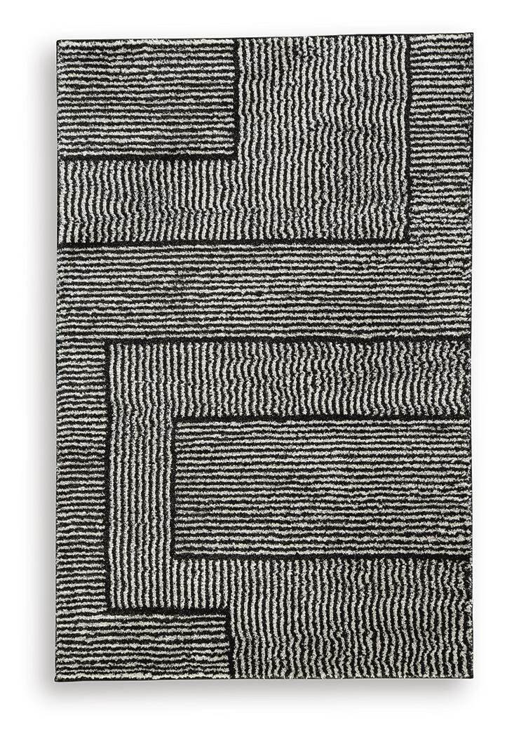 Kurtmen 5' x 7' Area Rug in Black/Ivory, alternate view 2