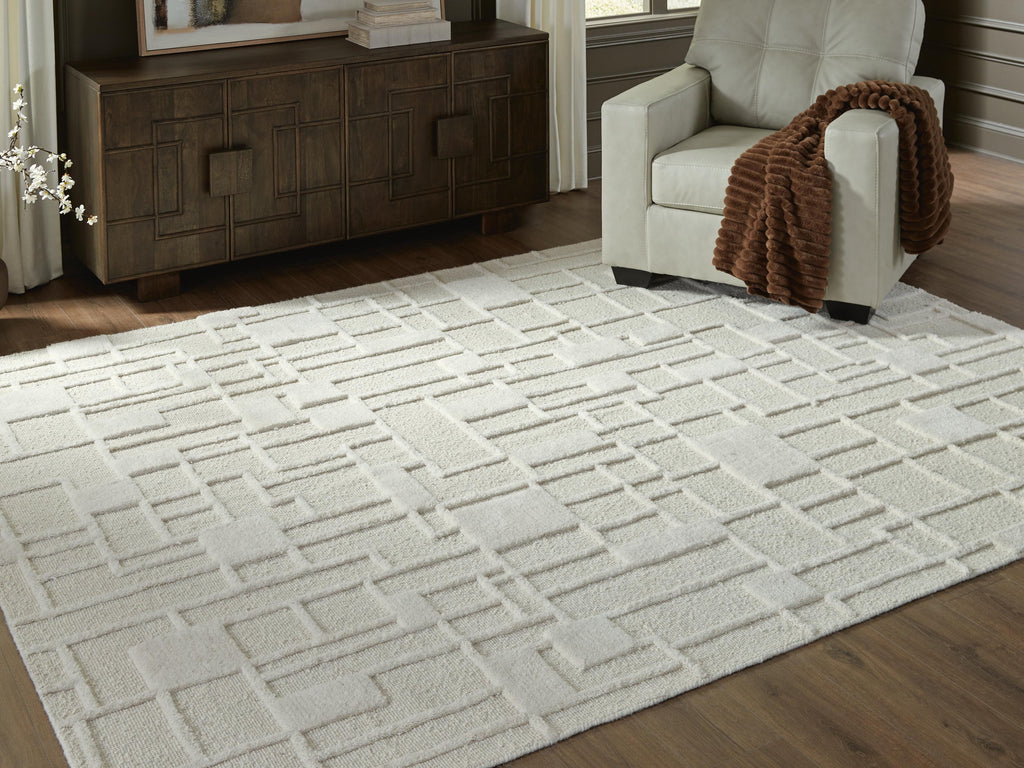 Empriss 7'8" x 10' Area Rug in Ivory, lifestyle view
