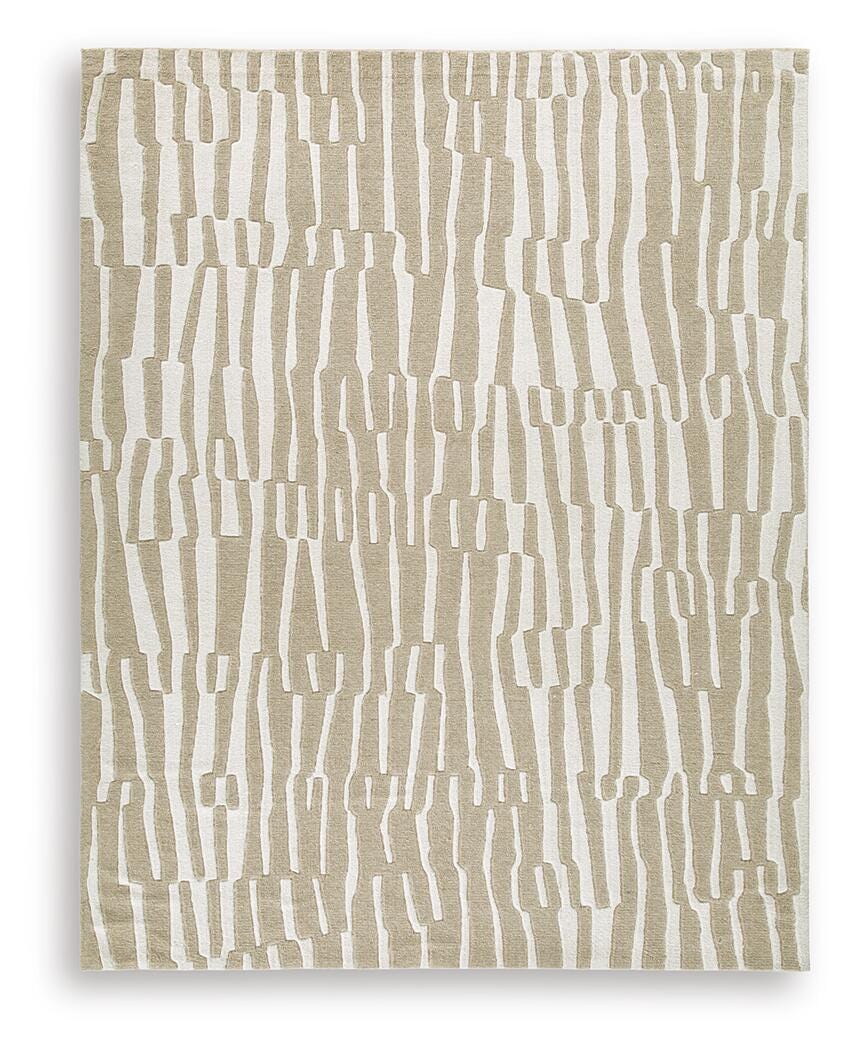 Corrbell 7'8" x 10' Area Rug in Beige/White, alternate view 2