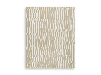 Corrbell 7'8" x 10' Area Rug in Beige/White