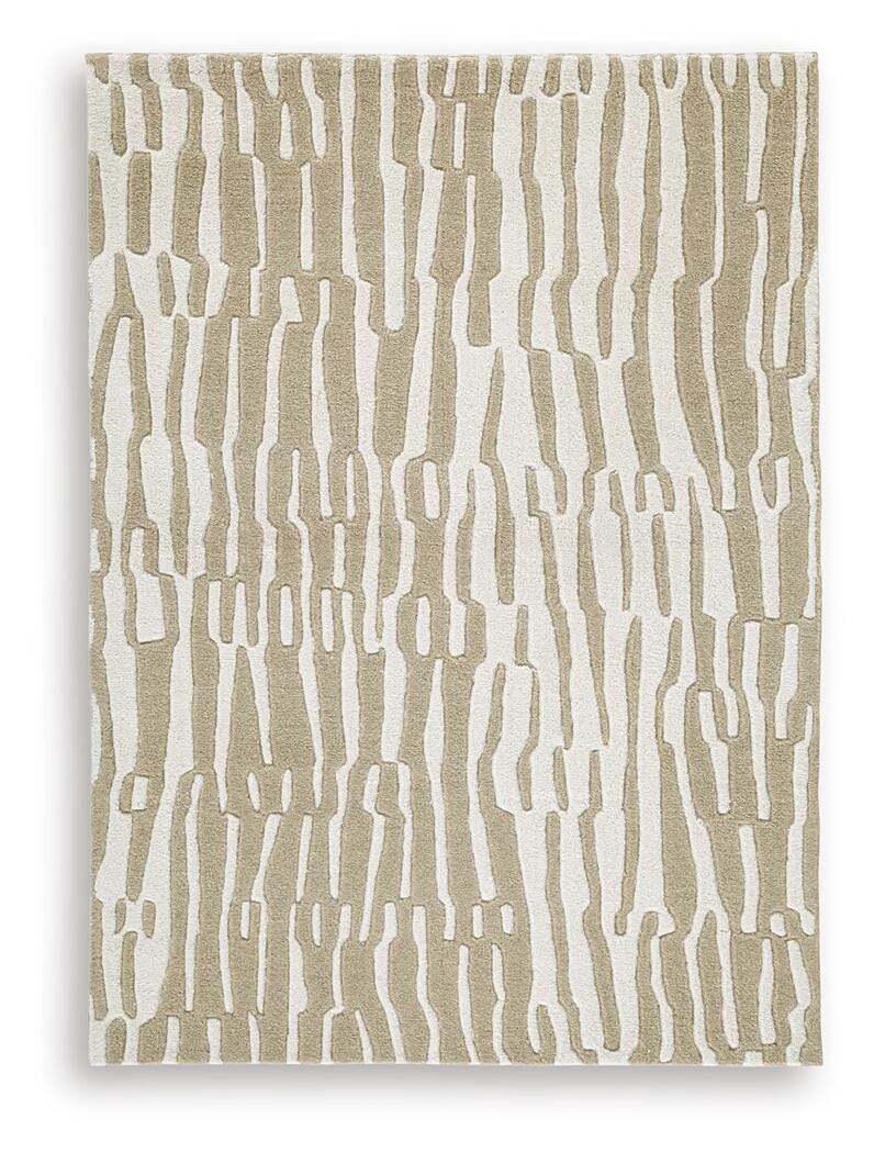 Corrbell 5' x 7' Area Rug in Beige/White, alternate view 2