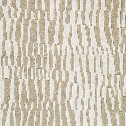 Corrbell 5' x 7' Area Rug in Beige/White, fabric swatch