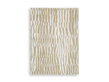 Corrbell 5' x 7' Area Rug in Beige/White