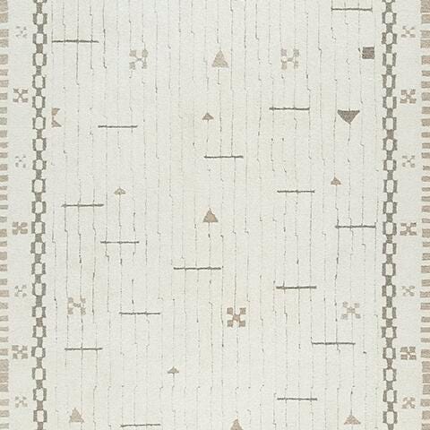 Dot 7'8" x 10' Area Rug in Cream/Brown/Taupe, fabric swatch