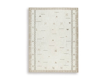 Dot 7'8" x 10' Area Rug in Cream/Brown/Taupe