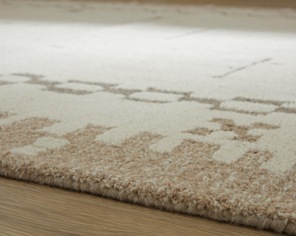 Dot 5' x 7' Area Rug in Cream/Brown/Taupe, detail view