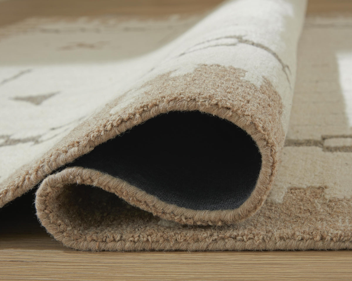Dot 5' x 7' Area Rug in Cream/Brown/Taupe, detail view
