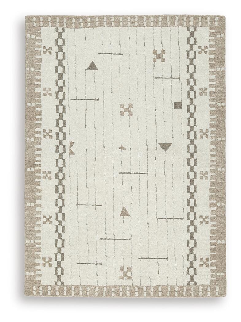Dot 5' x 7' Area Rug in Cream/Brown/Taupe, alternate view 2