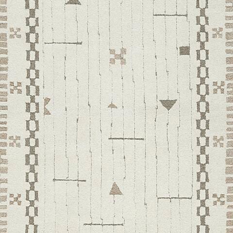 Dot 5' x 7' Area Rug in Cream/Brown/Taupe, fabric swatch