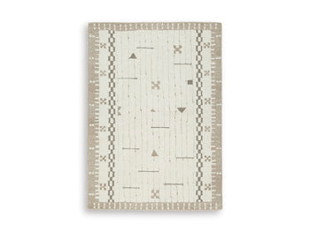 Dot 5' x 7' Area Rug in Cream/Brown/Taupe