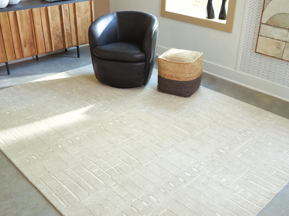 Wolbert 7'8" x 10' Area Rug in Tan/Ivory, lifestyle view