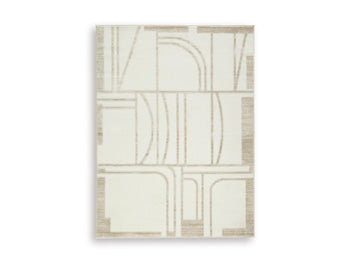 Farongrove 5'3" x 7' Area Rug in Ivory/Beige