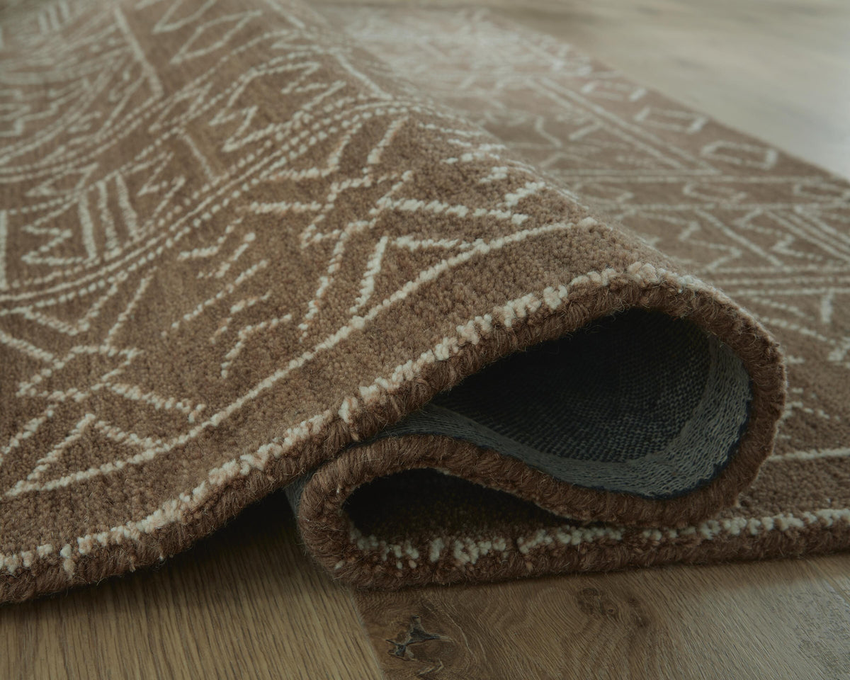 Merrittman 5' x 7' Area Rug in Brown/Ivory, detail view