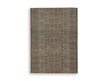 Merrittman 5' x 7' Area Rug in Brown/Ivory