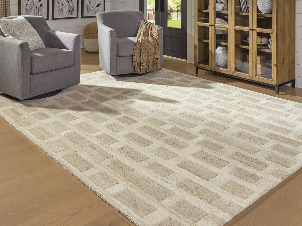 Lisgrove 7'8" x 10' Area Rug in Tan/Brown/White, lifestyle view