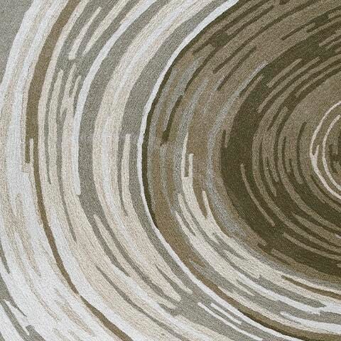 Rizwana 7'6" x 10' Area Rug in Ivory/Brown/Gray, fabric swatch
