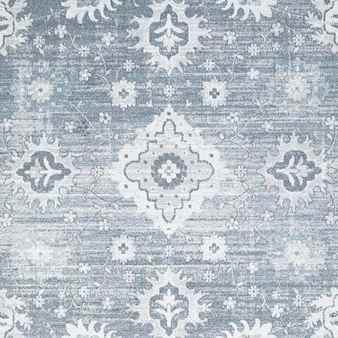 Avanworths Washable 5'3" x 7' Area Rug in Blue/Gray/Ivory, fabric swatch