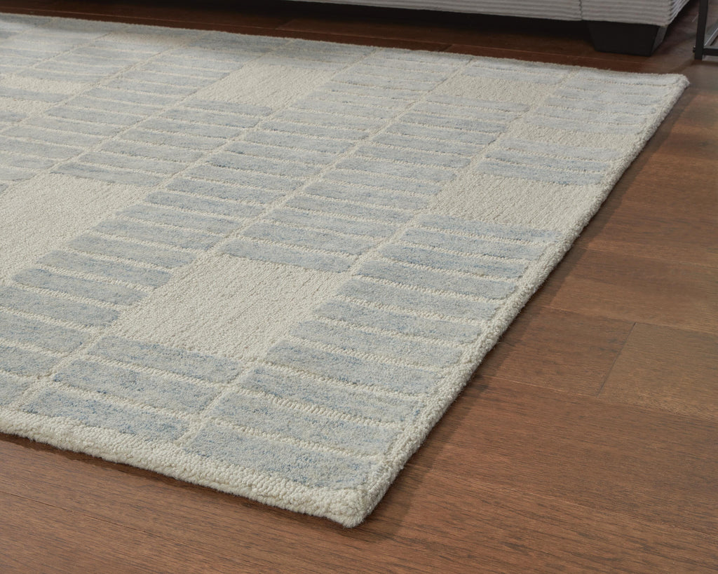 Dylanton 5' x 7' Area Rug in Ivory/Blue, detail view