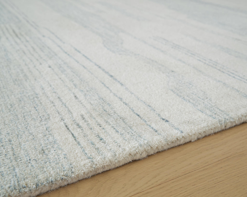 Genemost 5' x 7' Area Rug in Ivory/Blue, detail view