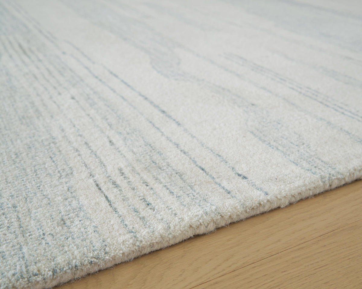 Genemost 5' x 7' Area Rug in Ivory/Blue, detail view