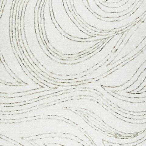 Deenbury 7'8" x 10' Area Rug in Ivory/Green/Brown, fabric swatch