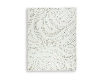 Deenbury 7'8" x 10' Area Rug in Ivory/Green/Brown