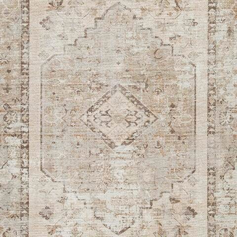 Livdon Washable Large Rug in Brown/Beige/Gray, fabric swatch