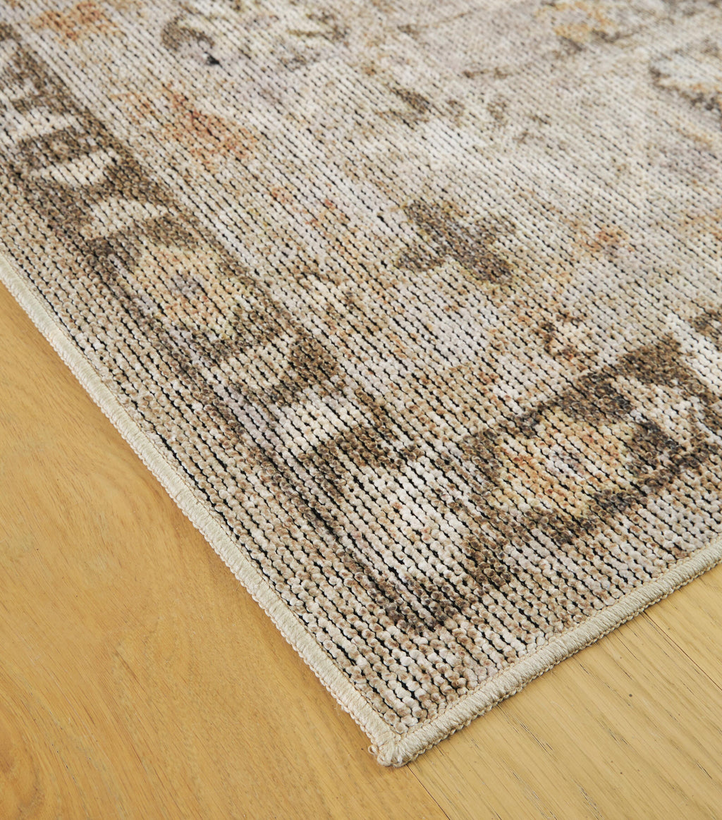 Livdon Washable Medium Rug in Brown/Beige/Gray, detail view