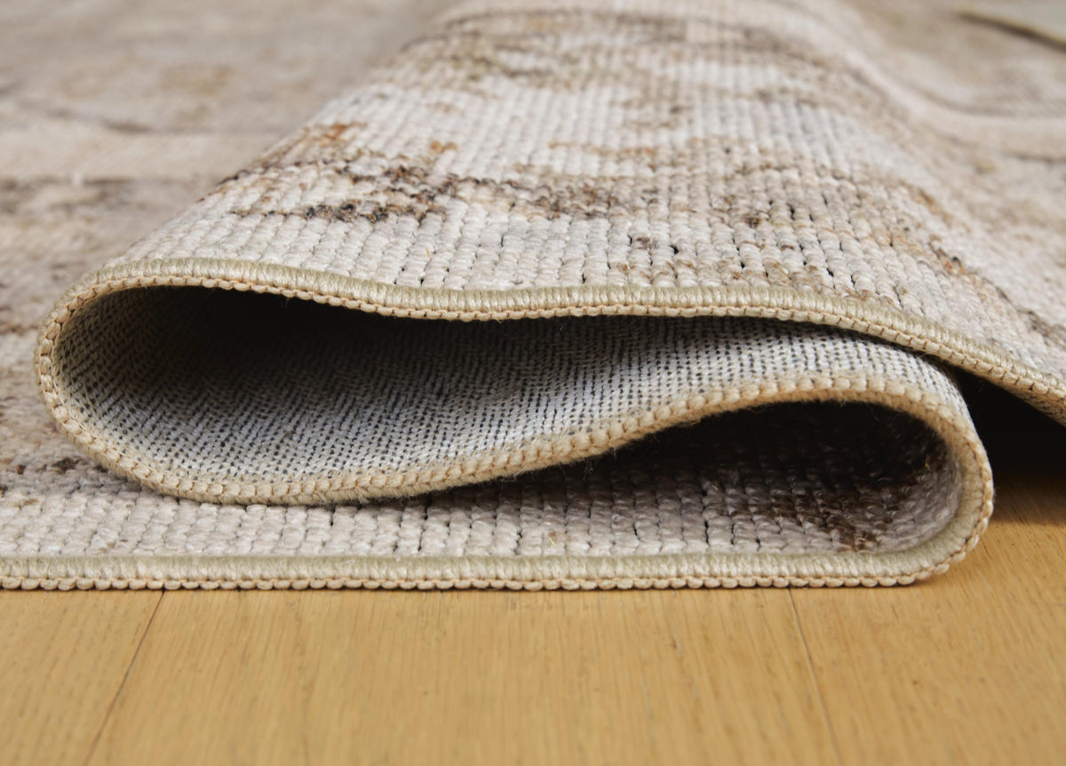 Livdon Washable Medium Rug in Brown/Beige/Gray, detail view