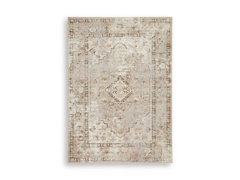 Livdon Washable Medium Rug in Brown/Beige/Gray