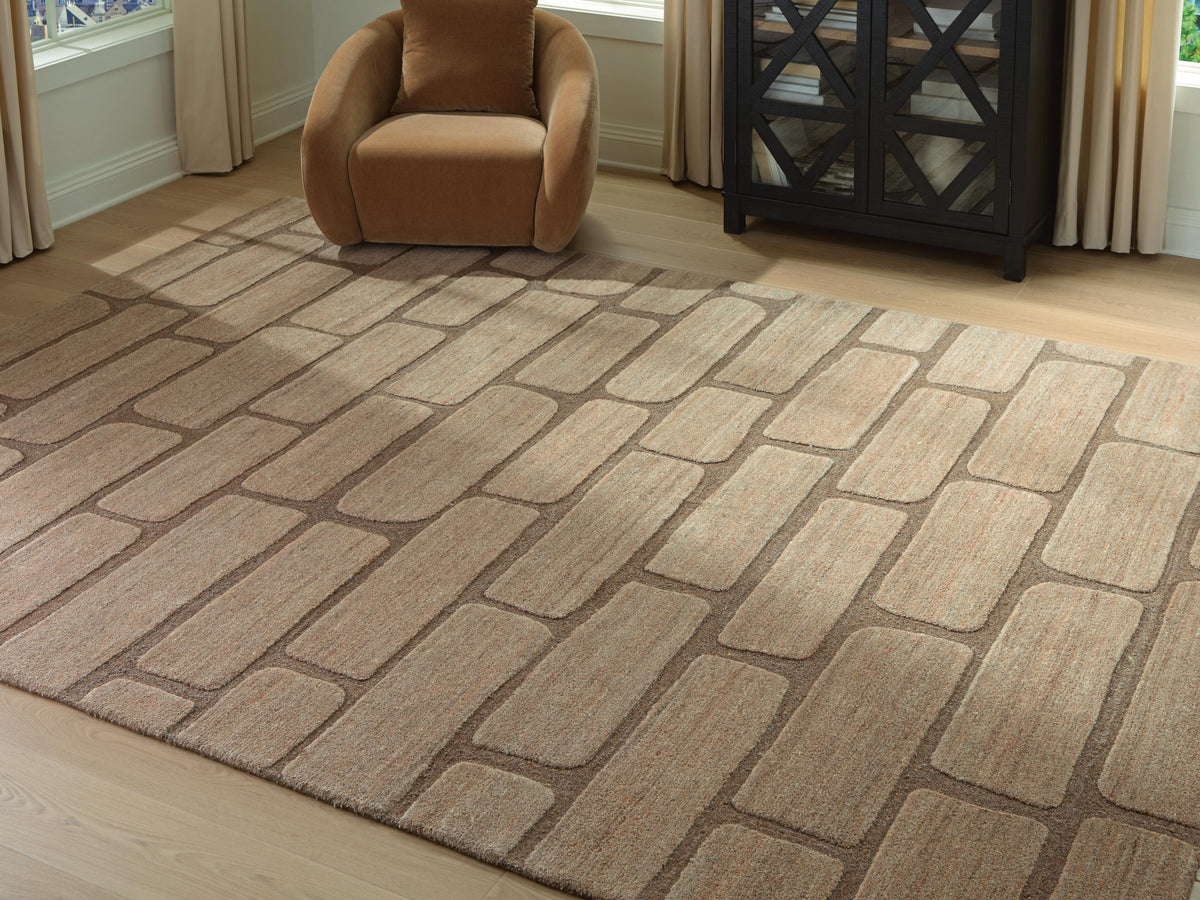 Orest Extra Large Rug in Brown, lifestyle view