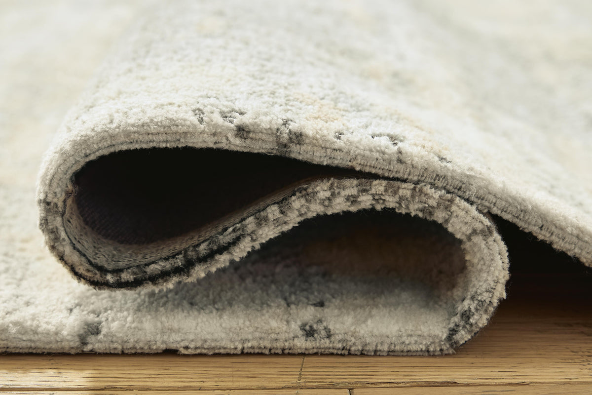 Raif Medium Rug in Gray/White/Cream, detail view