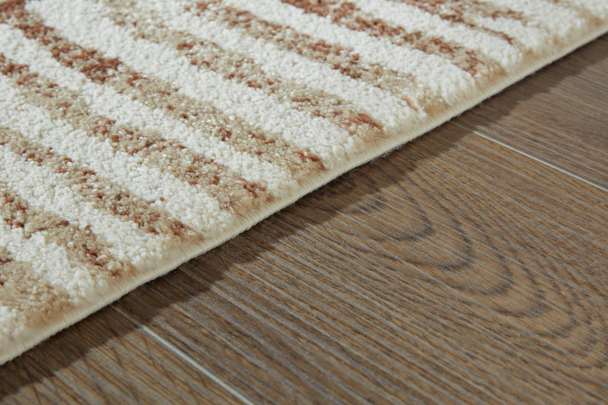 Uduak Medium Rug in Cream/Tan/Rust, detail view