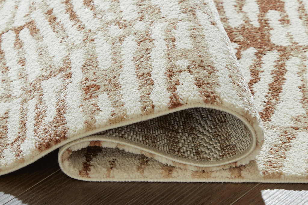 Uduak Medium Rug in Cream/Tan/Rust, detail view