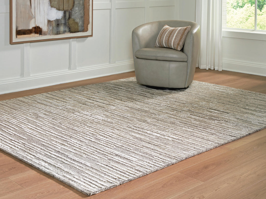 Eljory Large Rug in Gray, lifestyle view