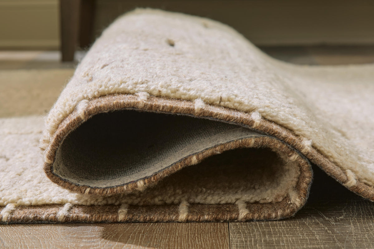 Clayman Medium Rug in Beige/Brown, detail view