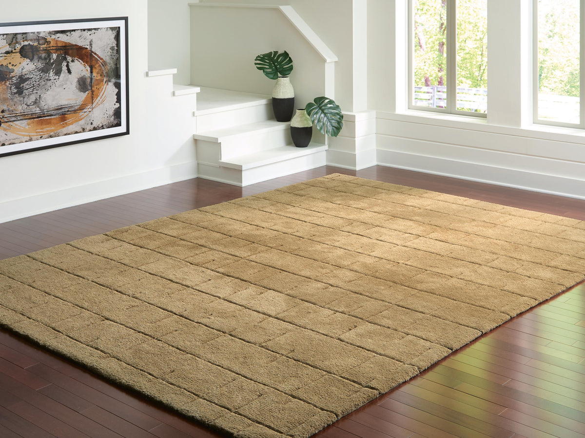 Luzmont Extra Large Rug in Golden Brown, lifestyle view