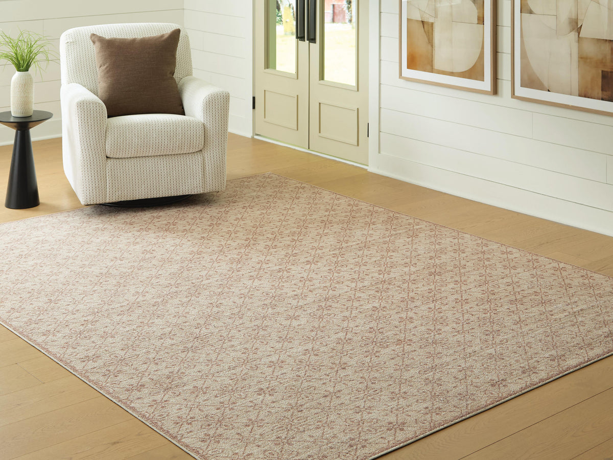 Lyamford Large Rug in Beige/Gray/Brown, lifestyle view