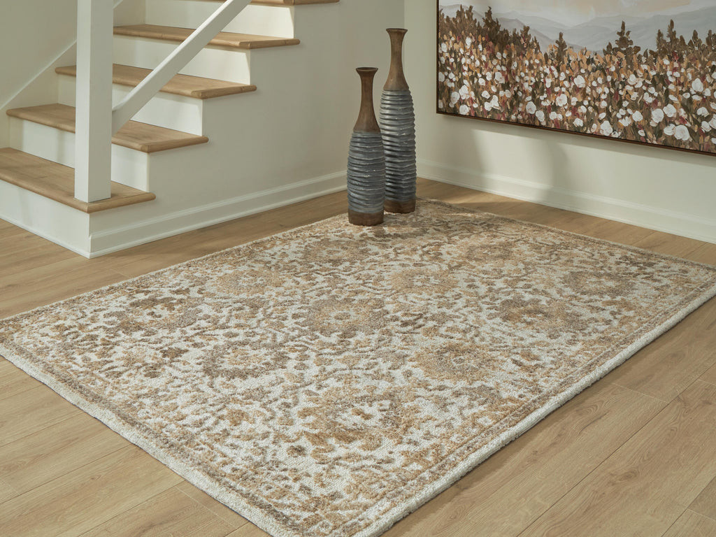 Sableridge Medium Rug in Ivory/Taupe/Camel, lifestyle view
