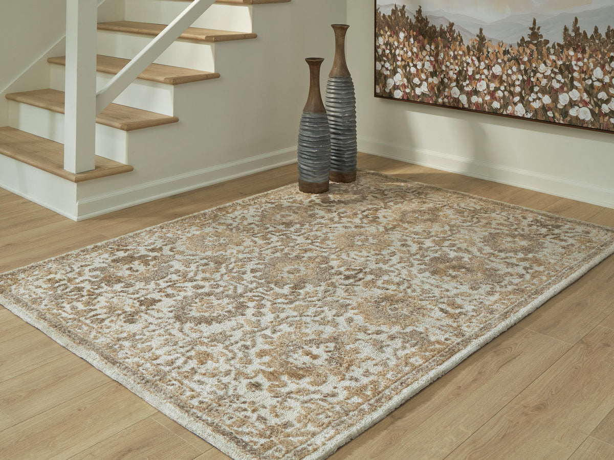 Sableridge Medium Rug in Ivory/Taupe/Camel, lifestyle view