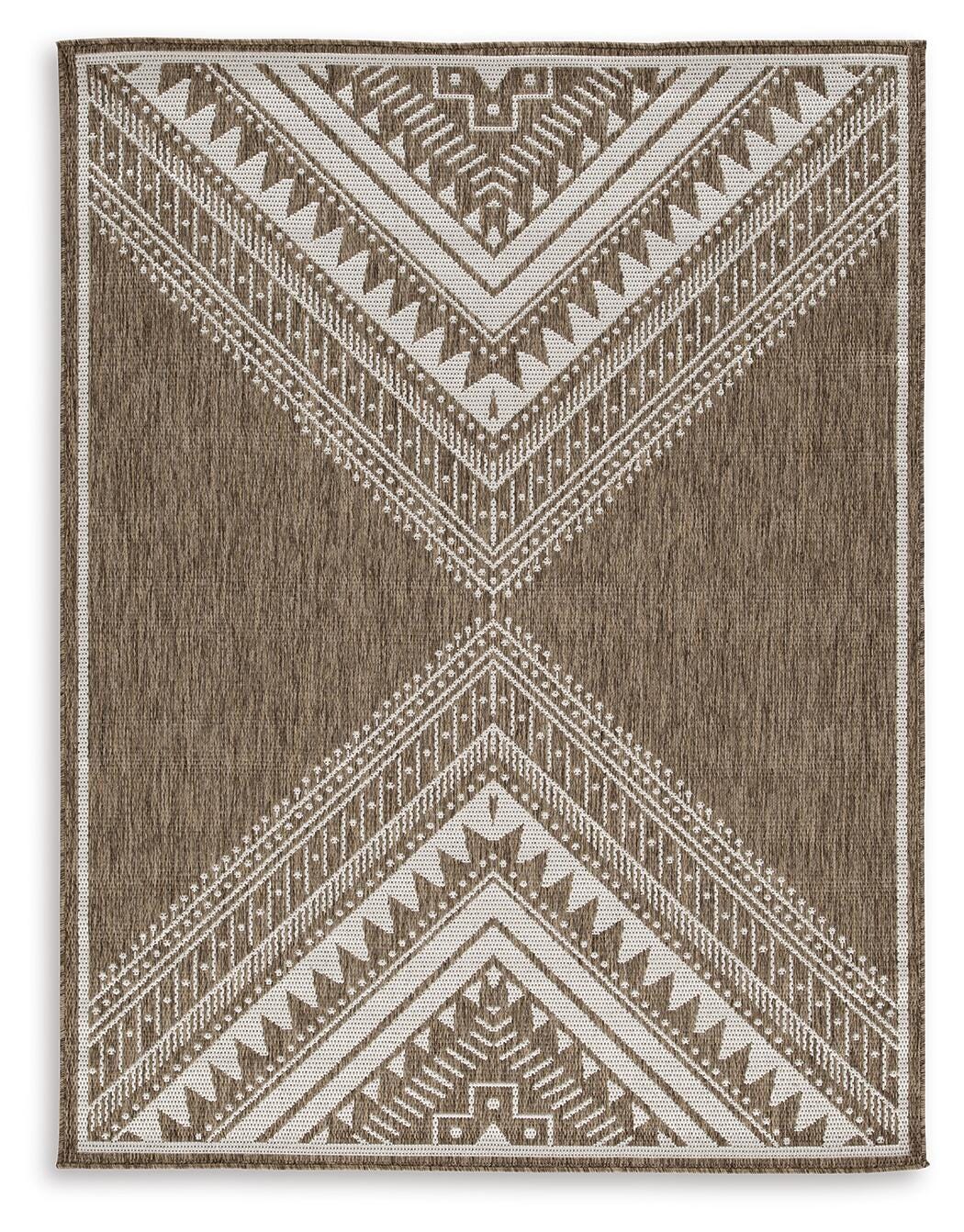 Dunsler Indoor/Outdoor 8' x 10' Rug in Brown/Cream, alternate view 2