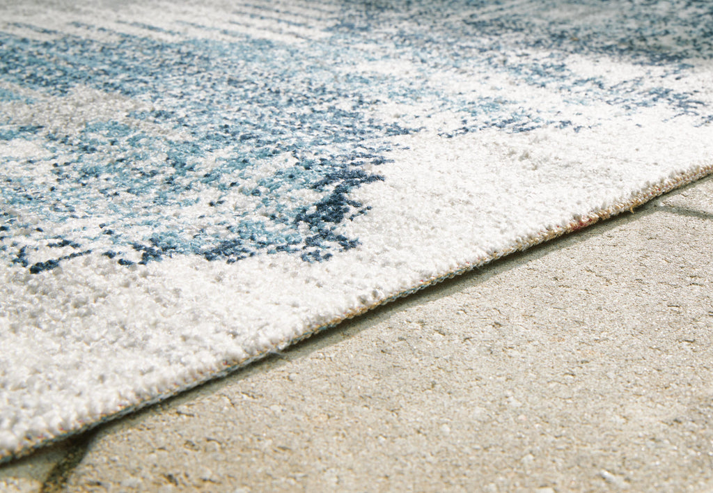 Daddridge Indoor/Outdoor 8' x 10' Rug in Blue/Gray/Ivory, detail view