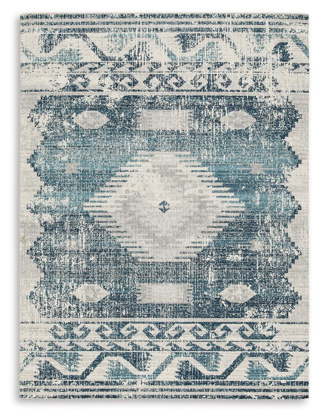 Daddridge Indoor/Outdoor 8' x 10' Rug in Blue/Gray/Ivory, alternate view 2