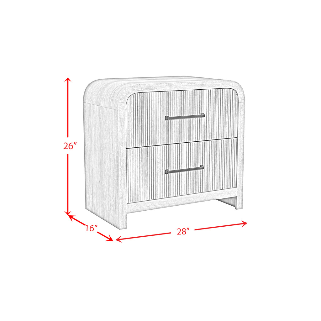 Ridgemont 2-Drawer Nightstand With Usb In Black With Grain