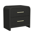 Ridgemont 2-Drawer Nightstand With Usb In Black With Grain